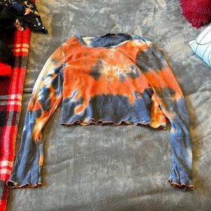 Tie dye waffle cropped top